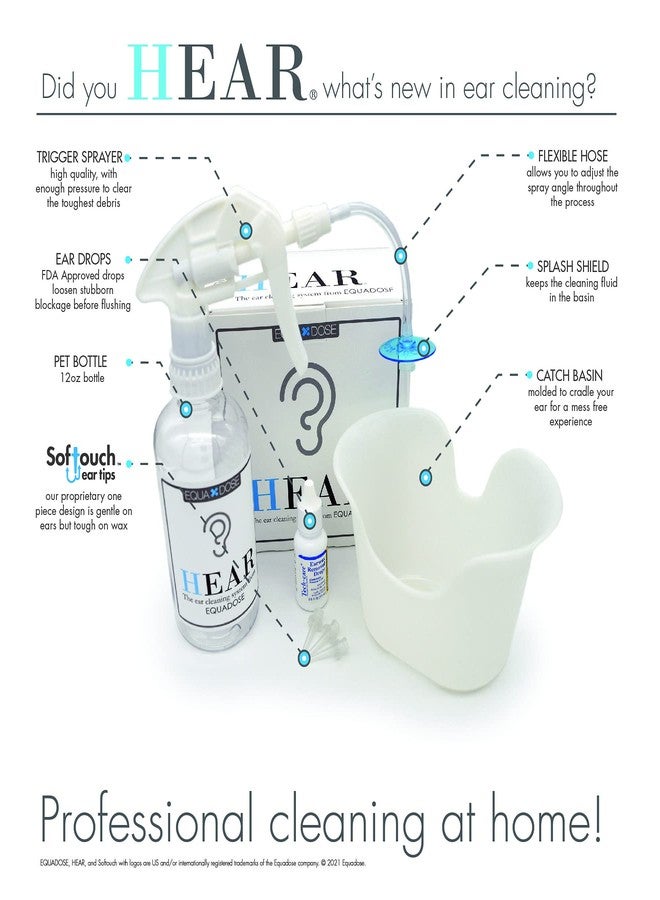EQUADOSE Hear Earwax Removal Kit, Complete Ear Cleaning System for Effective Wax Removal, Safe Irrigation Tool for Gentle Ear Care, Professional Cleaner with Accessories for Adults and Kids - Image 2